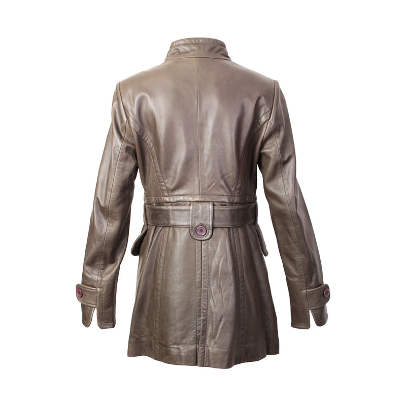 Women's Long Leather Jacket - TLB - The Leather Boutique