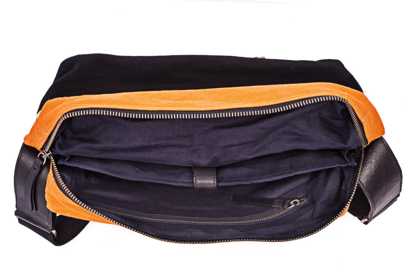 Canvas & Leather Messenger Bag by 1857 - TLB - The Leather Boutique