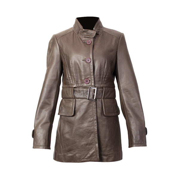 Women's Long Leather Jacket - TLB - The Leather Boutique